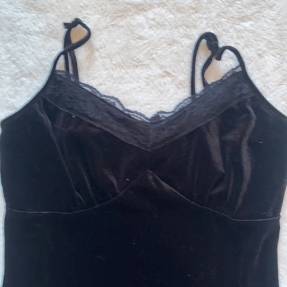 Black Velvet Slip Dress - Picture 2 of 6